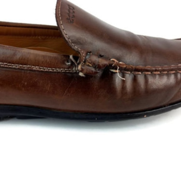 Ecco Men\'s Brown Leather Moccasin Loafers Sz EU 45